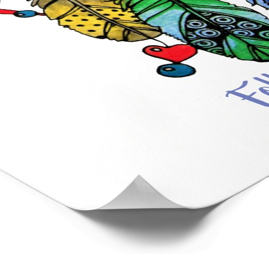 Wasserfarbener Traumfänger Poster (Ecke)