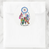 Wasserfarbener Traumfänger Runder Aufkleber (Tasche)