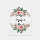 Wasserfarbener tropischer Blumenstrauß - Benutzerd Fleecedecke (Vorderseite)