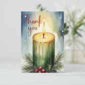 Wasserfarbener Urlaub Candle Festivals Illustratio Dankeskarte (Stehend Vorderseite)