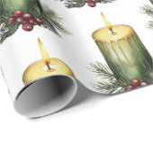 Wasserfarbener Urlaub Candle Festivals Illustratio Geschenkpapier (Rolleneckpunkt)