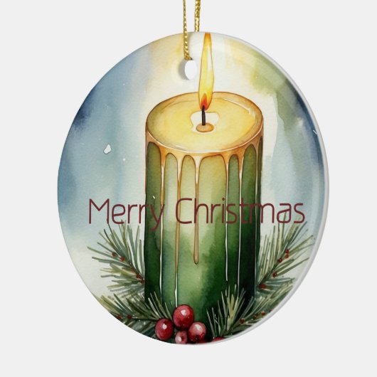 Wasserfarbener Urlaub Candle Festivals Illustratio Keramik Ornament (Links)