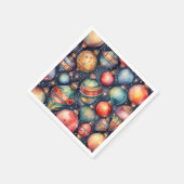 Wasserfarbener Urlaub Kunst Weihnachten Dekoration Serviette (Ecke)