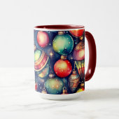 Wasserfarbener Urlaub Kunst Weihnachten Dekoration Tasse (VorderseiteRechts)