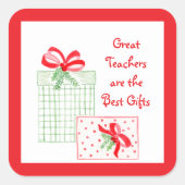 Wasserfarbener Urlaub Lehrer Beste Geschenke Quadratischer Aufkleber (Vorderseite)