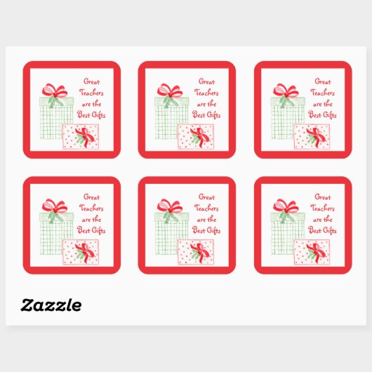 Wasserfarbener Urlaub Lehrer Beste Geschenke Quadratischer Aufkleber (Blatt)