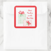 Wasserfarbener Urlaub Lehrer Beste Geschenke Quadratischer Aufkleber (Tasche)