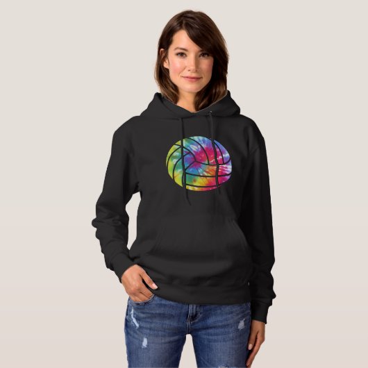 Wasserfarbener Volleyball-Spieler Hippie-Farbe Hoodie (Vorne ganz)