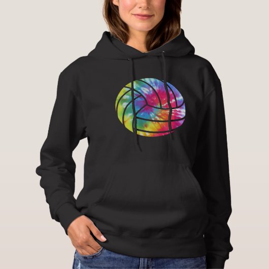 Wasserfarbener Volleyball-Spieler Hippie-Farbe Hoodie (Vorderseite)