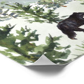 Wasserfarbener Waldbär Personalisiert Poster (Ecke)