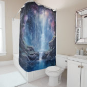 Wasserfarbener Wasserfall Grotto America Duschvorhang (Beispiel)