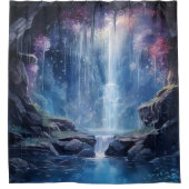 Wasserfarbener Wasserfall Grotto America Duschvorhang (Vorderseite)