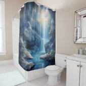 Wasserfarbener Wasserfall Grotto America Duschvorhang (Beispiel)