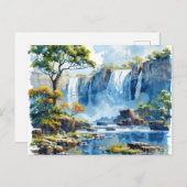 Wasserfarbener Wasserfall Victoria Falls Nature Postkarte (Vorne/Hinten)