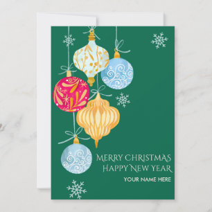 Wasserfarbener Weihnachtsball  Feiertagskarte
