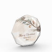 Wasserfarbener Weihnachtsbaum in neutraler Farbe Fotoblock (Links)