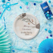 Wasserfarbener Weihnachtsbaum in neutraler Farbe Pappteller (Party)