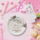 Wasserfarbener Weihnachtsbaum in neutraler Farbe Pappteller (Party)