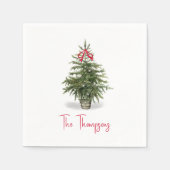 Wasserfarbener Weihnachtsbaum Personalisiert Serviette (Vorderseite)