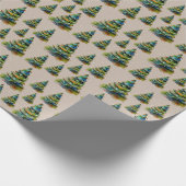 Wasserfarbener Weihnachtsbaum Schneeflocke Zeichne Geschenkpapier (Ecke)