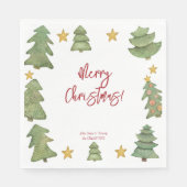 Wasserfarbener Weihnachtsbaum Serviette (Vorderseite)