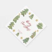 Wasserfarbener Weihnachtsbaum Serviette (Ecke)