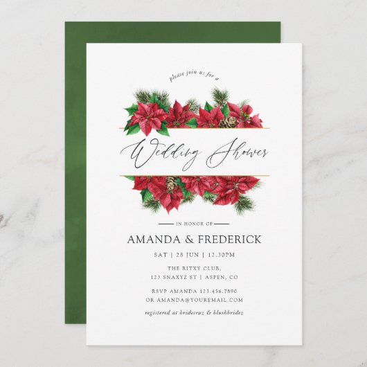 Wasserfarbener Weihnachtsgeometrischer Polterabend Einladung (Vorne/Hinten)