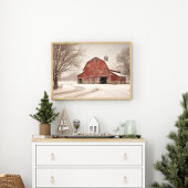 Wasserfarbener Weihnachtsmann im Schnee Poster