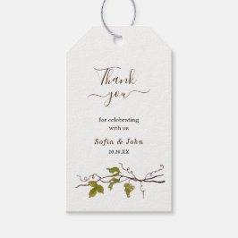 Wasserfarbener Wein Danke für Ihre Hochzeit Geschenkanhänger