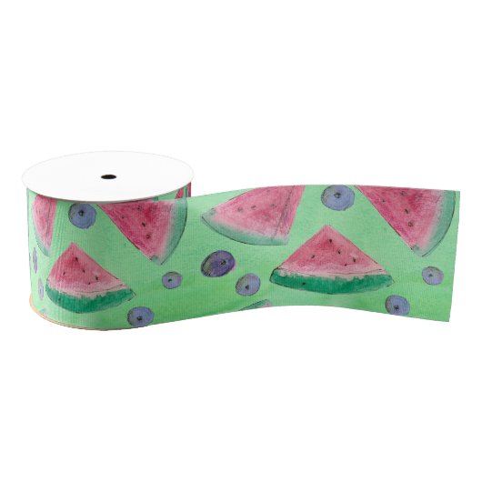 Wasserfarbener Wein Wassermelone Berry Green Ripsband (Spule)
