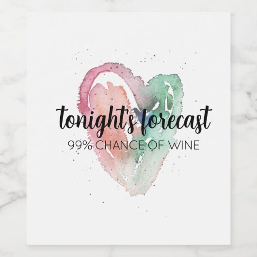 Wasserfarbener Wein Zitat Weinetikett (Einzelnes Label)