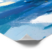 Wasserfarbener Weißer Polar Bär Kinder Poster (Ecke)