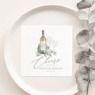 Wasserfarbener Weißwein Botanischer Gefallen an de Serviette