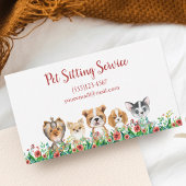 Wasserfarbener Welpenhund Sitzplatzdienst Visitenkarte