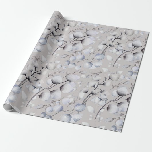 Wasserfarbener Winter Botanicals Geschenkpapier (Ungerollt)