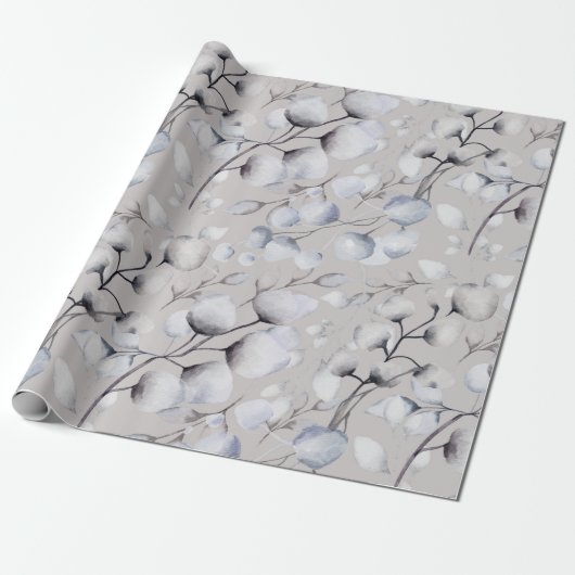 Wasserfarbener Winter Botanicals Geschenkpapier (Ungerollt)