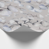 Wasserfarbener Winter Botanicals Geschenkpapier (Ecke)