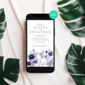 Wasserfarbener Winter Lila Blumenhochzeit Einladung