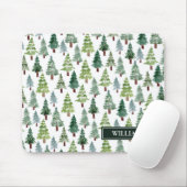 Wasserfarbener Winter Pinienwald Personalisiert Mousepad (Mit Mouse)