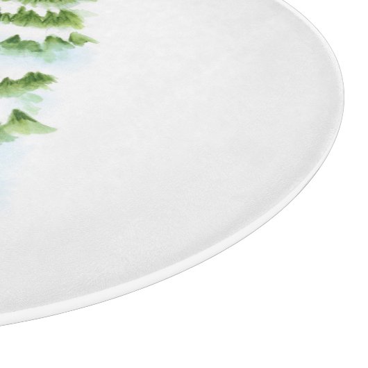 Wasserfarbener Winterbaum Schneidebrett (Ecke)