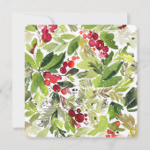 Wasserfarbener Winterkranz Save the Date Dankeskarte (Rückseite)