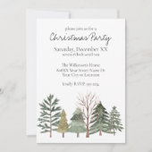 Wasserfarbener Winterwald Einfache Bäume Einladung (Vorderseite)