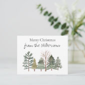 Wasserfarbener Winterwald Einfache Bäume Postkarte (Stehend Vorderseite)