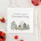 Wasserfarbener Winterwald Einfache Bäume Serviette (Beispiel)