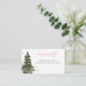 Wasserfarbener Winterwald - Rosa Windelwanne Begleitkarte (Stehend Vorderseite)