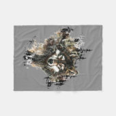 Wasserfarbener Wolf Bergsee-Zauber Fleecedecke (Vorderseite (Horizontal))