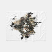 Wasserfarbener Wolf Bergsee-Zauber Fleecedecke (Vorderseite (Horizontal))