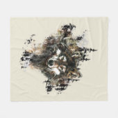 Wasserfarbener Wolf Bergsee-Zauber Fleecedecke (Vorderseite (Horizontal))