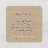 Wasserfarbener Yoga Girl Lehrer der Pose Lotus Quadratische Visitenkarte (Rückseite)