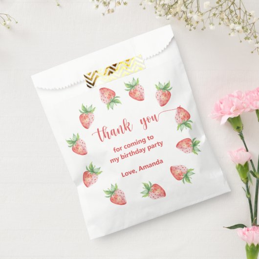 WasserfarbenErdbeeren 1. Geburtstag vielen Dank Geschenktütchen (Versiegelt)